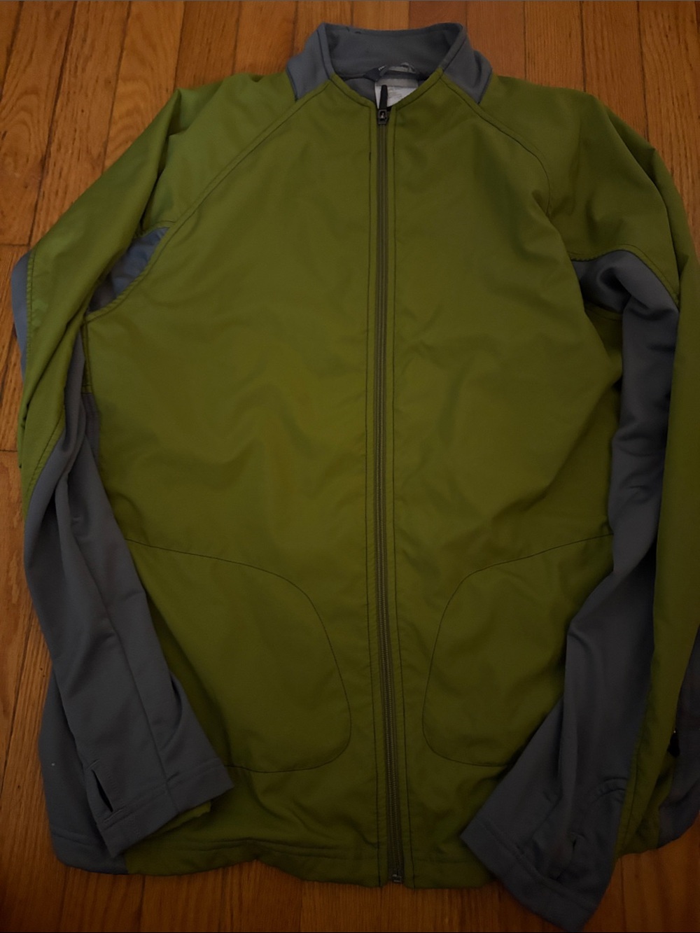New Balance Olive Green and Gray Full-Zip Windbreaker